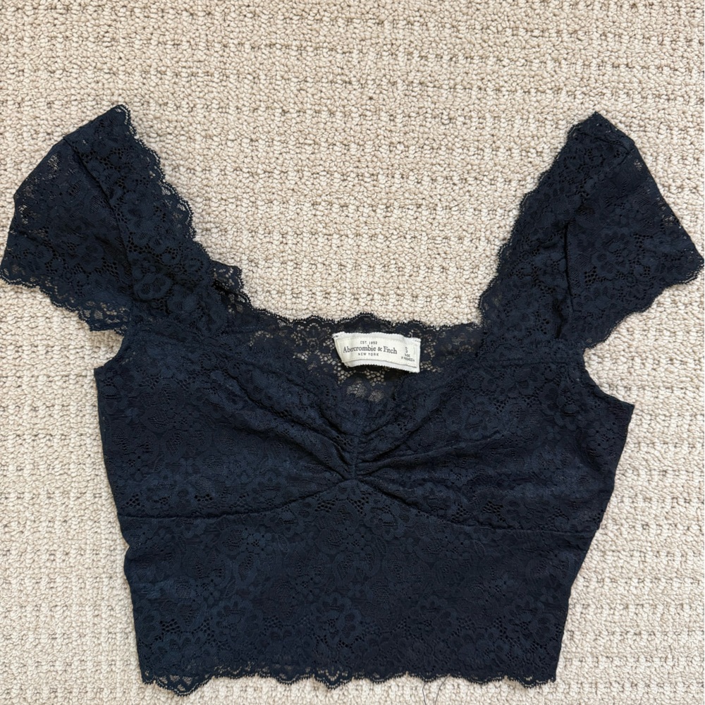 Abercrombie Dark Blue Lace crop Top